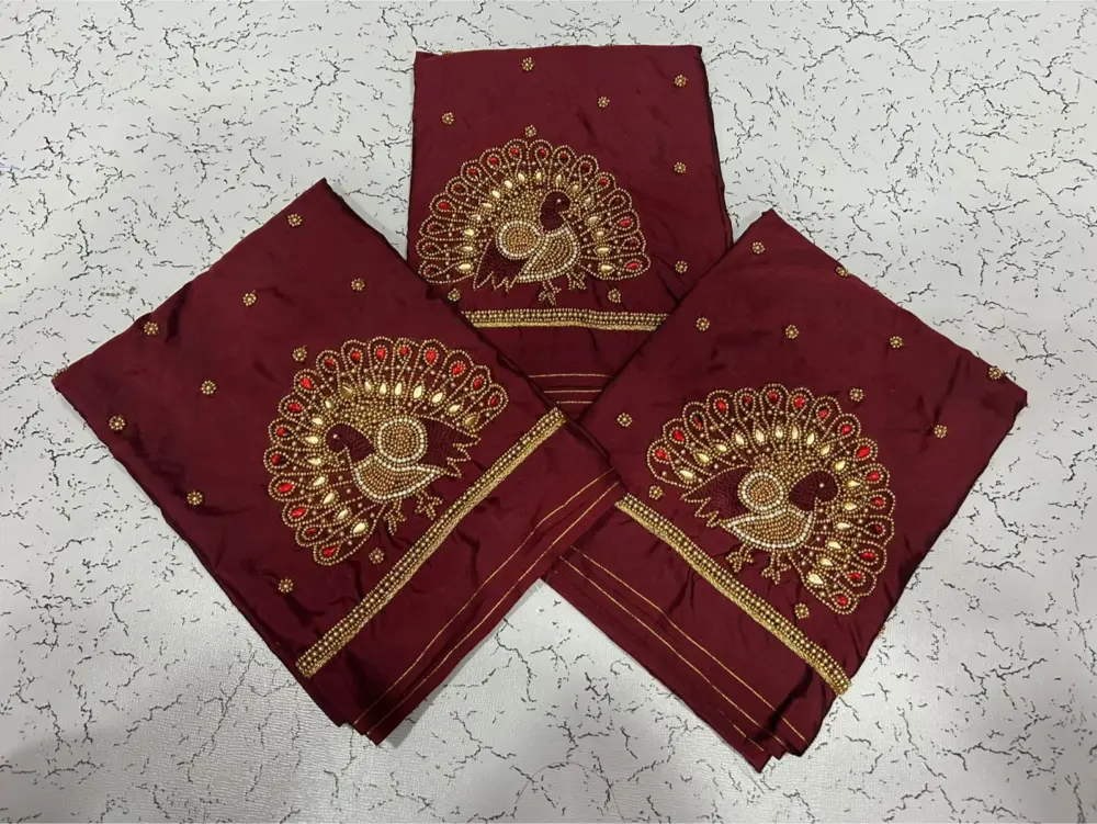 Best-Selling Peacock Beads Blouse Handcrafted Aariwork Custom Sizes Festive Offer