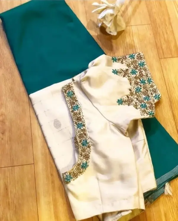 Bridal-Ready Half White Maggam Work Blouse Custom Sizes Best Deals Online