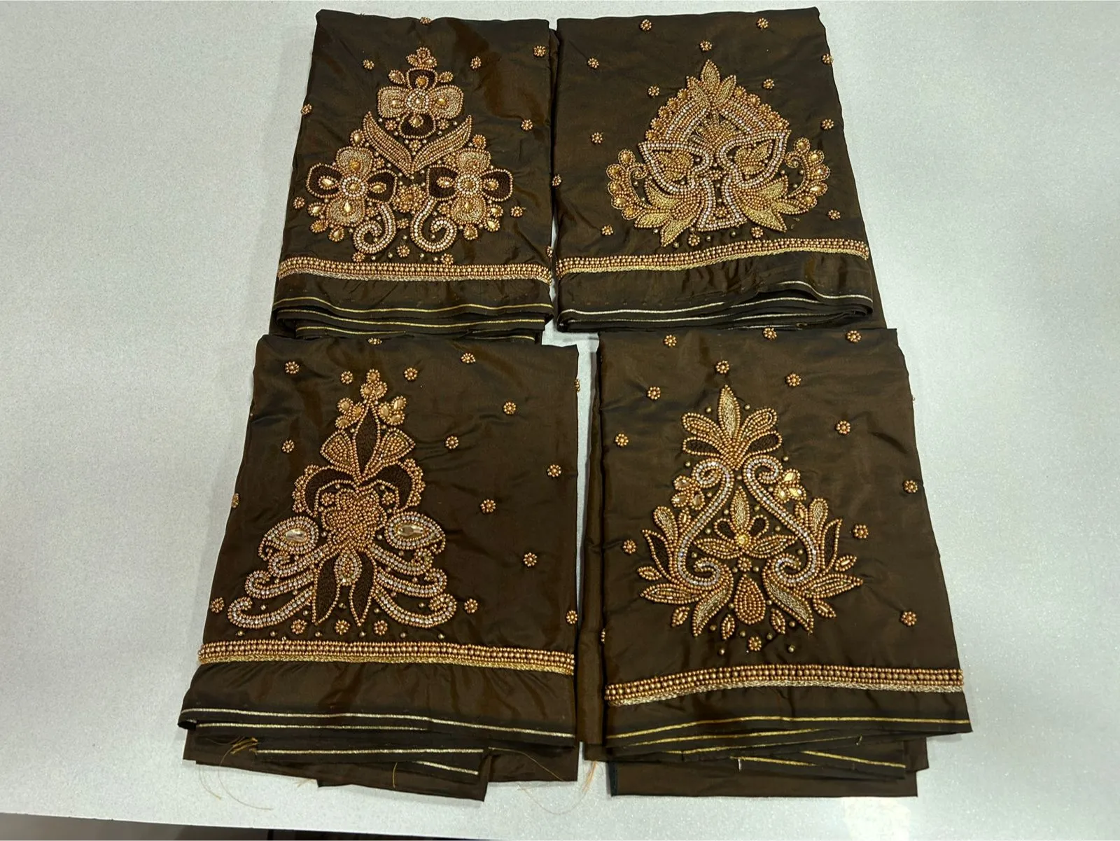 Brown Designer Aari Work Blouse Handcrafted Elegance at Budget Price