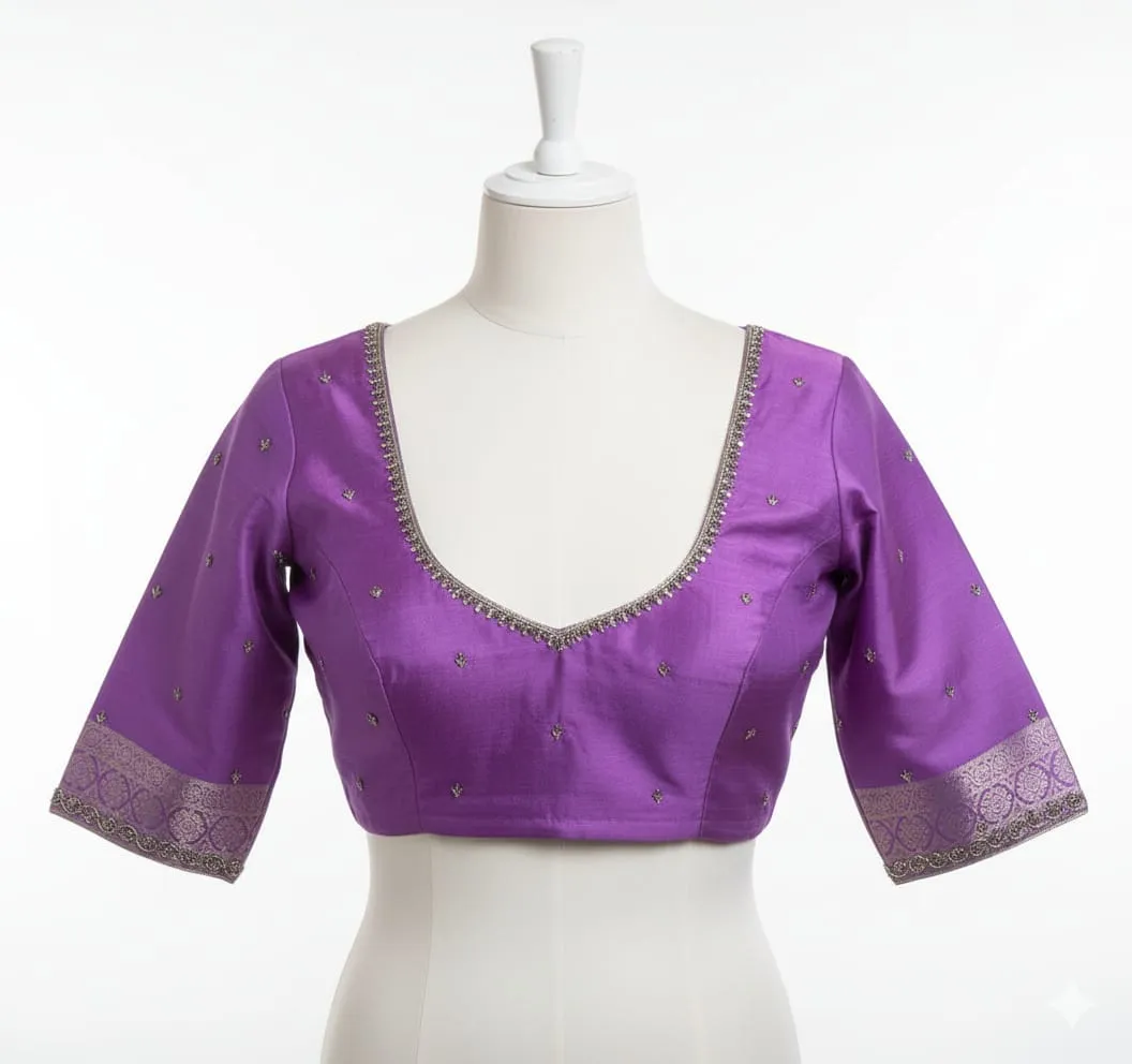 Buy Lavender Maggam Work Blouse Online Designer Quality at Low Price