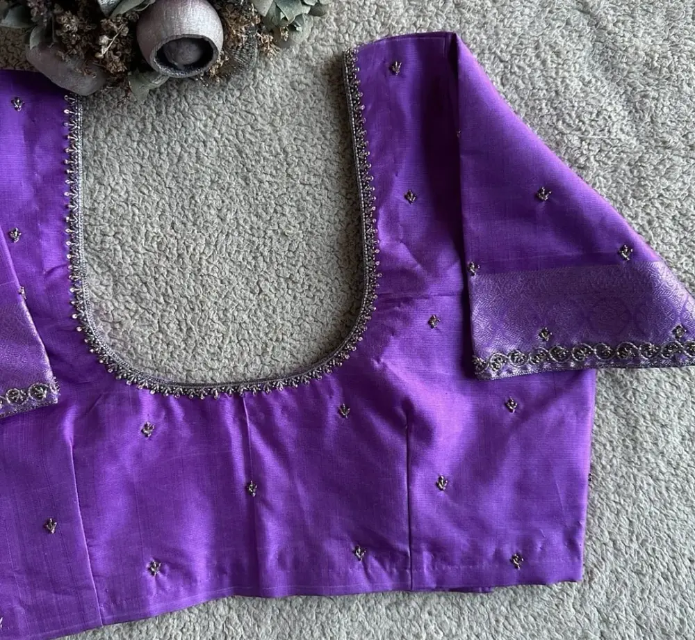 Buy Lavender Maggam Work Blouse Online Designer Quality at Low Price