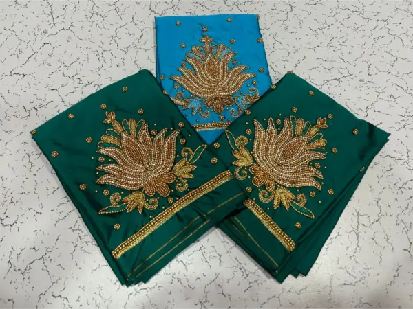 Buy Online Lotus Design Maggam Work Blouse Under ₹600 Best Budget Bridal Blouse in Custom Sizes