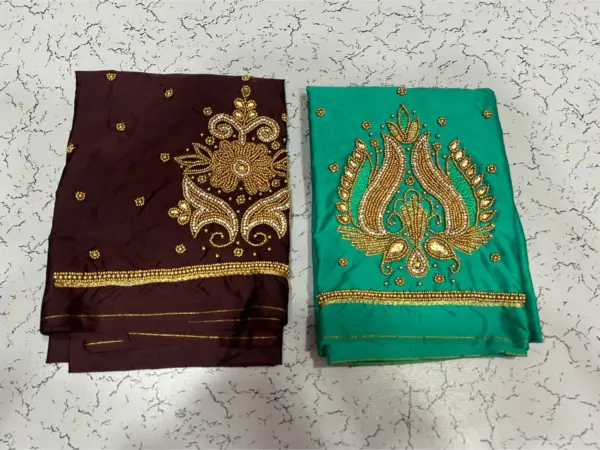 Buy Online Lotus Design Maggam Work Blouse Under ₹600 Best Budget Bridal Blouse in Custom Sizes