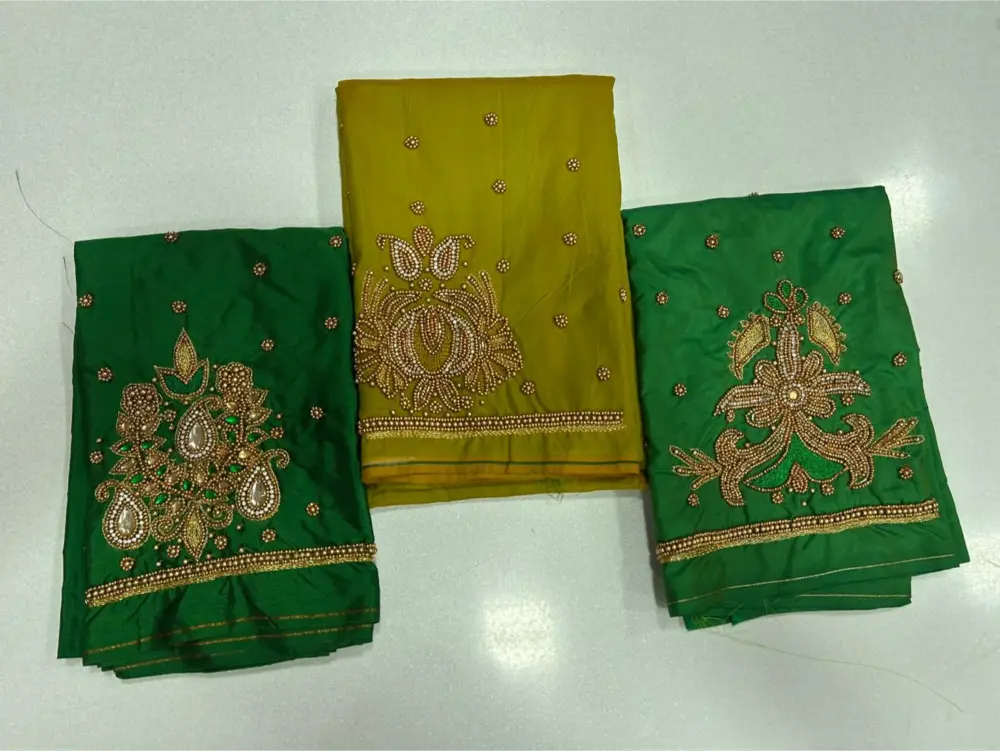 Custom-Fit Bottle Green Aari Work Blouse Trendy, Elegant & Pocket-Friendly