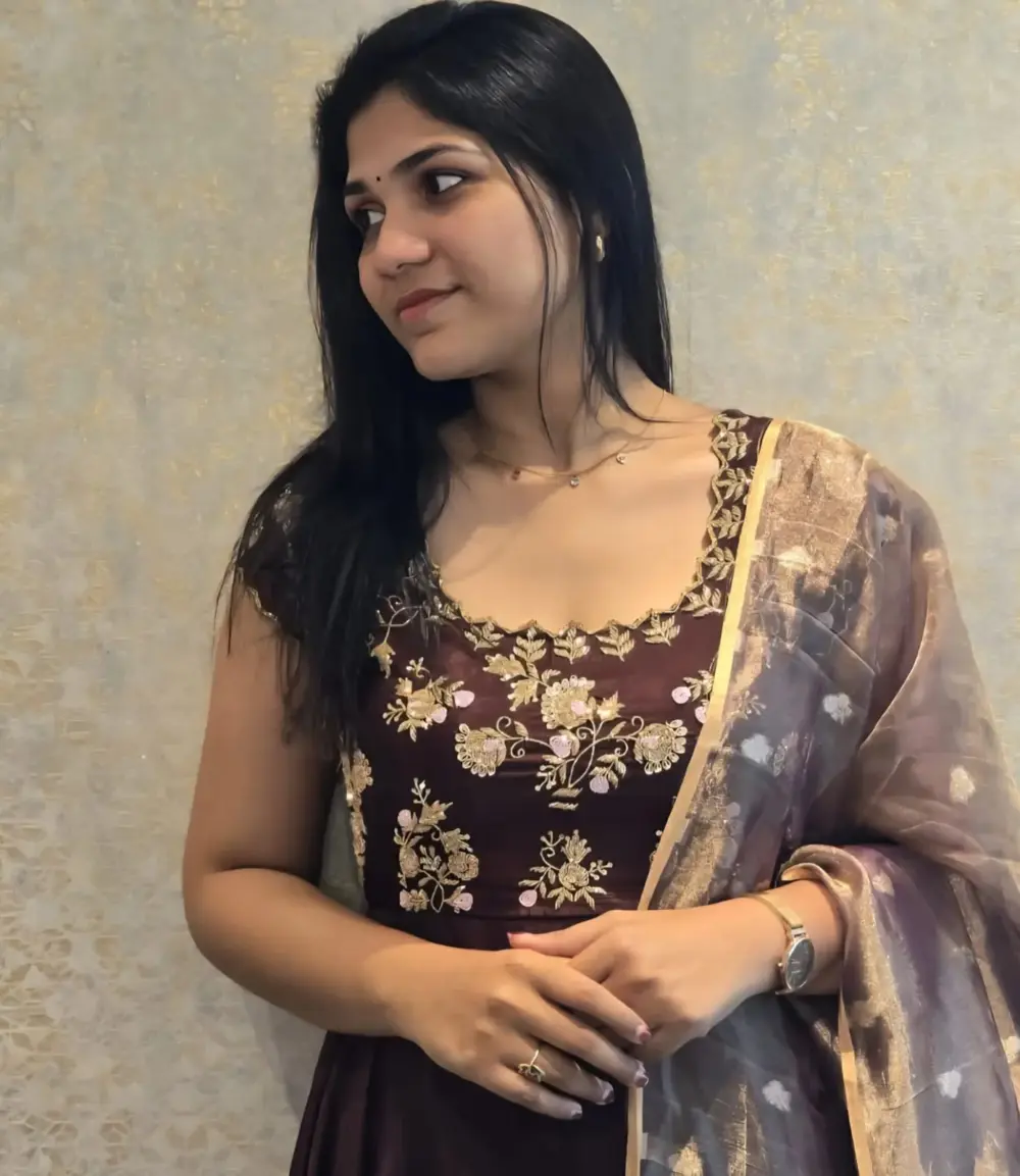 Elegant Coffee Brown Wedding Maggam Work Long Frock with Dupatta Custom Sizes Best Price Offer