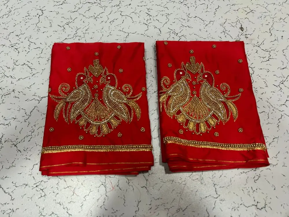 Exclusive Double Peacock Beads Aari Work Blouse | Premium Craftsmanship at Best Price