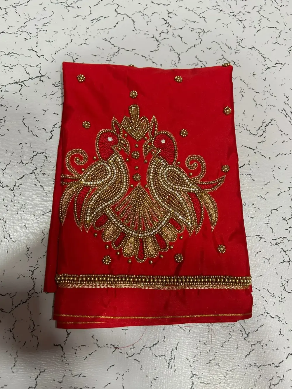 Exclusive Double Peacock Beads Aari Work Blouse | Premium Craftsmanship at Best Price