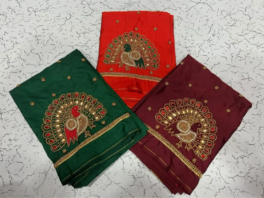 Exclusive Double Peacock Beads Aari Work Blouse | Premium Craftsmanship at Best Price