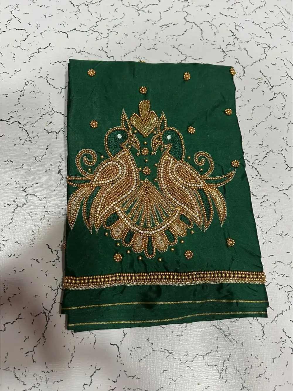 Exclusive Double Peacock Beads Aari Work Blouse | Premium Craftsmanship at Best Price