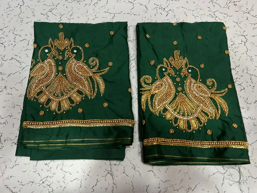 Exclusive Double Peacock Beads Aari Work Blouse | Premium Craftsmanship at Best Price