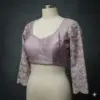 Exclusive Lilac Bridal Maggam Work Blouse Elegant Cutwork Design at Affordable Price