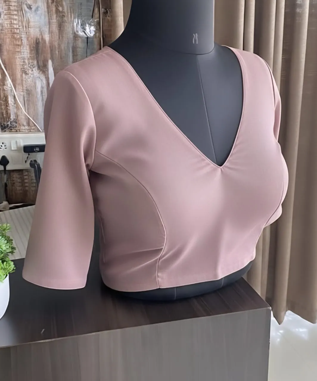 Exclusive Pink VNeck Blouse  ReadytoWear Chic at Budget-Friendly Rates