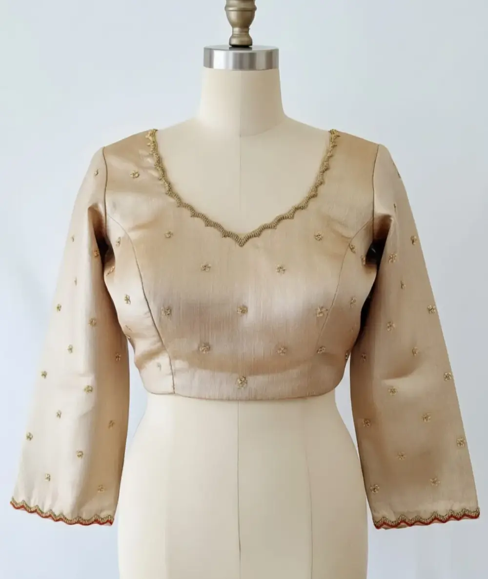 Exquisite Creme Cutwork Maggam Work Blouse Budget-Friendly Custom Sizes