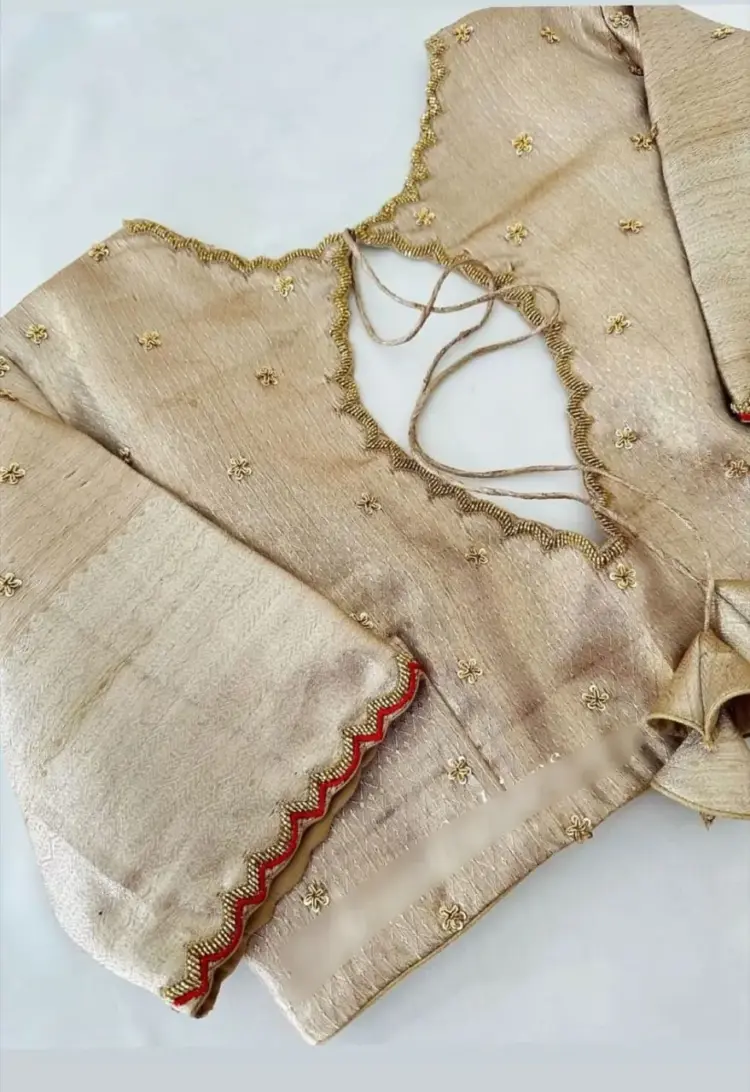 Exquisite Creme Cutwork Maggam Work Blouse Budget-Friendly Custom Sizes