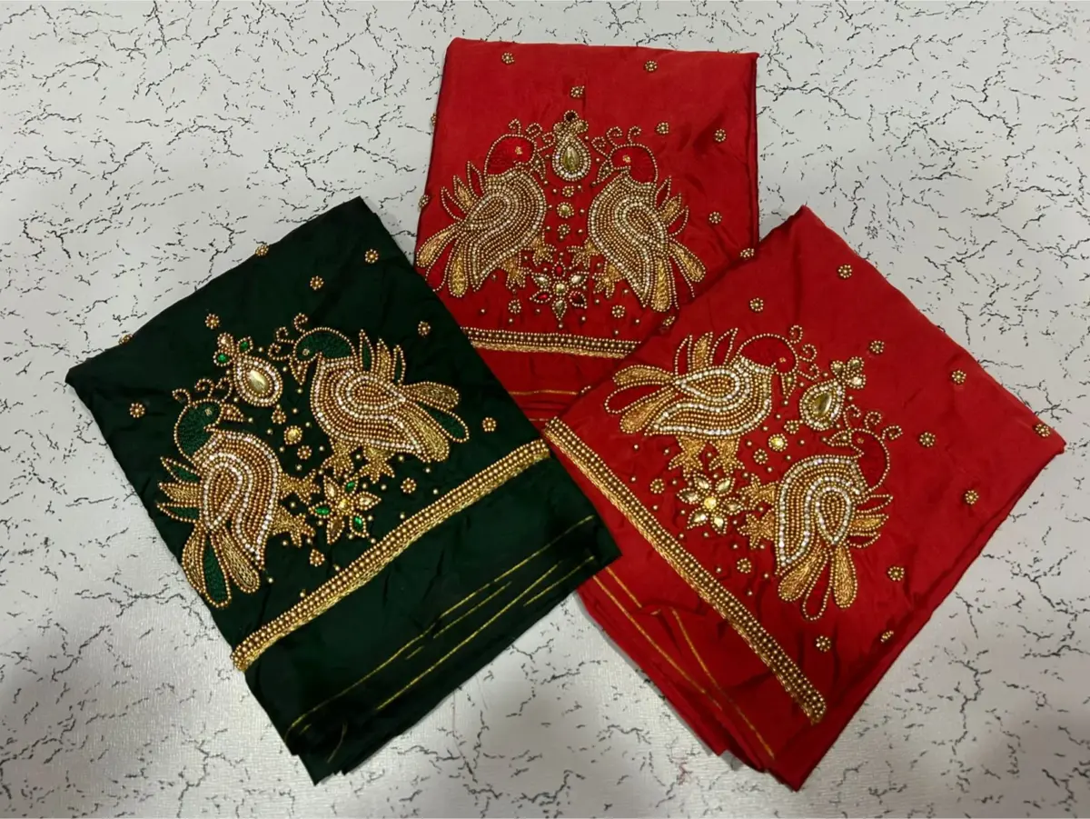 Exquisite Double Peacock Beads Blouse Affordable Maggam Work in Your Perfect Fit