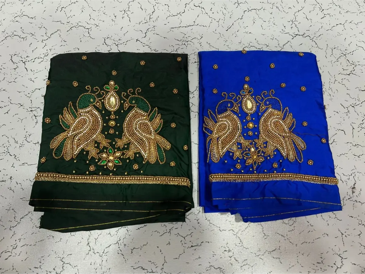 Exquisite Double Peacock Beads Blouse Affordable Maggam Work in Your Perfect Fit