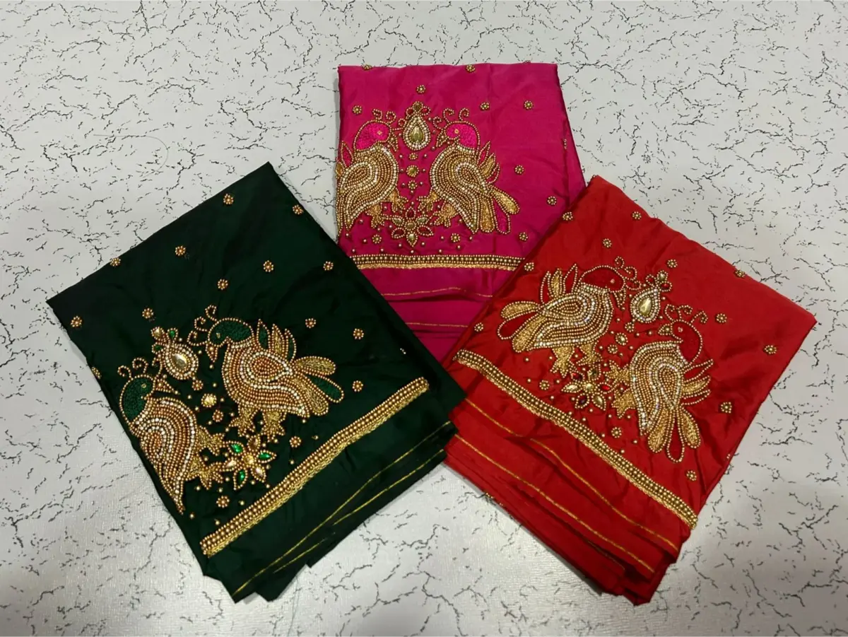 Exquisite Double Peacock Beads Blouse Affordable Maggam Work in Your Perfect Fit