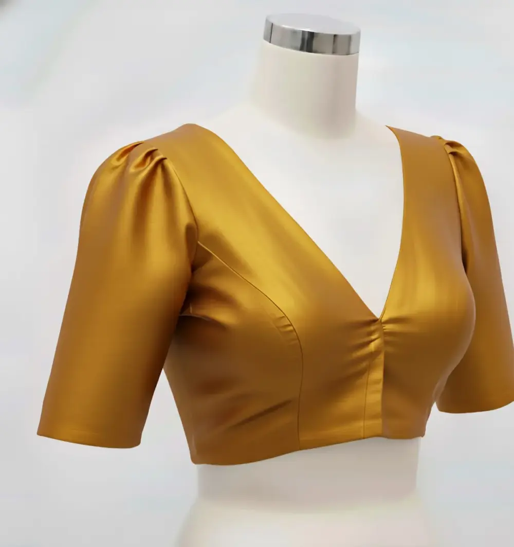Exquisite Gold Fancy Ready-to-Wear Blouse Custom Sizes Budget-Friendly Elegance