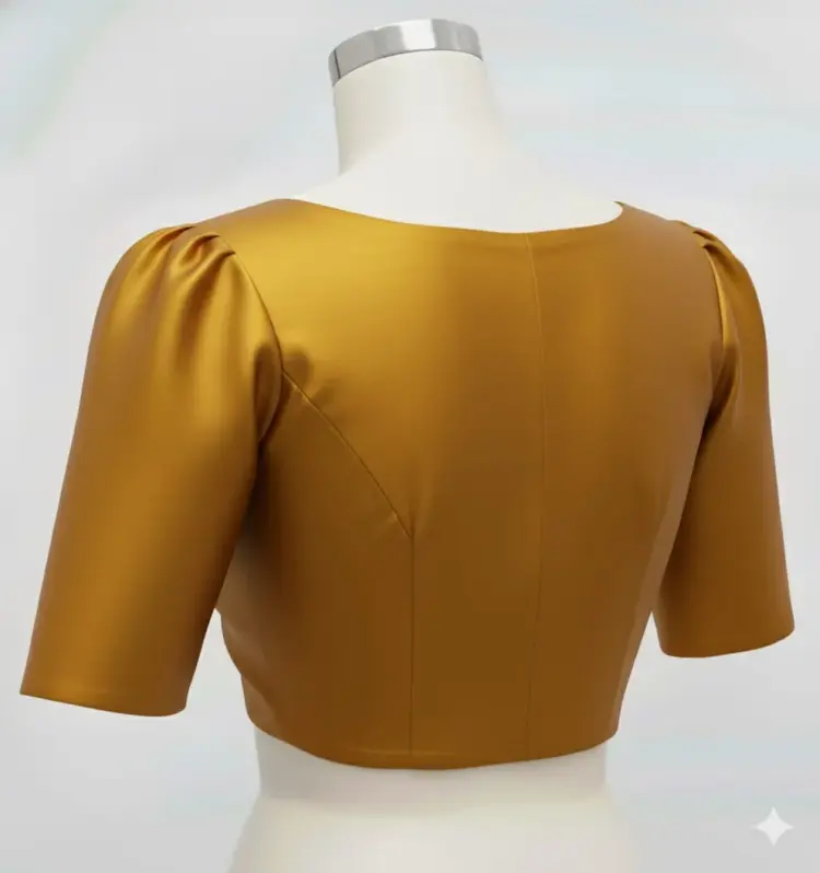 Exquisite Gold Fancy Ready-to-Wear Blouse Custom Sizes Budget-Friendly Elegance