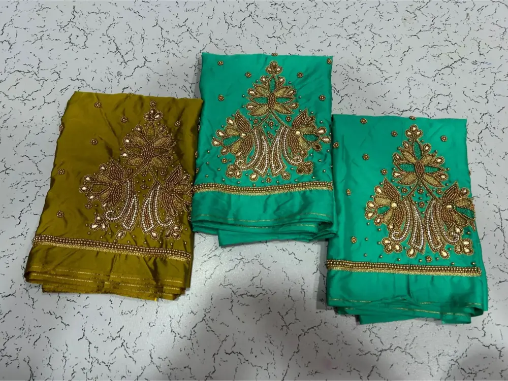 Exquisite Green Designer Aari Work Blouse for Parties Affordable & Tailor-Made!