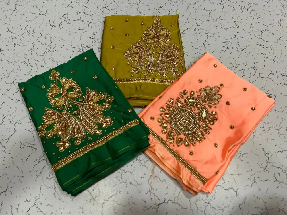 Exquisite Green Designer Aari Work Blouse for Parties Affordable & Tailor-Made!