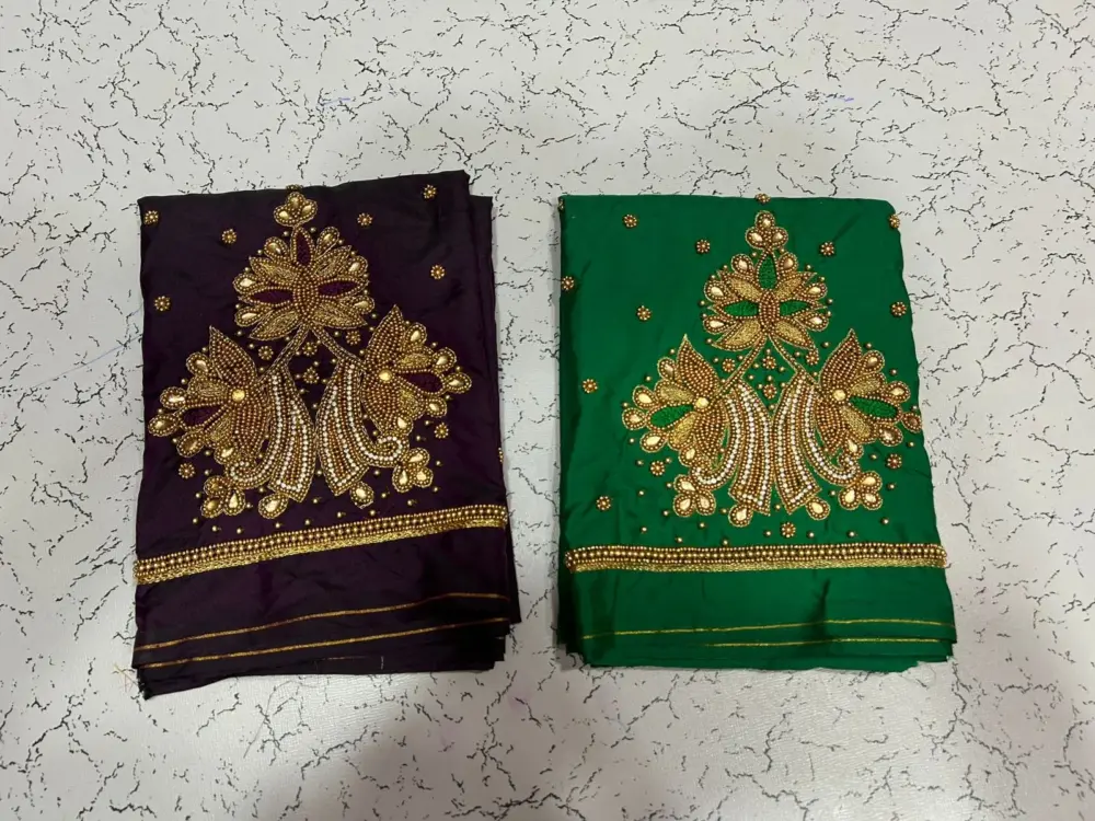 Exquisite Green Designer Aari Work Blouse for Parties Affordable & Tailor-Made!