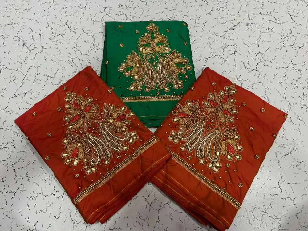 Exquisite Green Designer Aari Work Blouse for Parties Affordable & Tailor-Made!