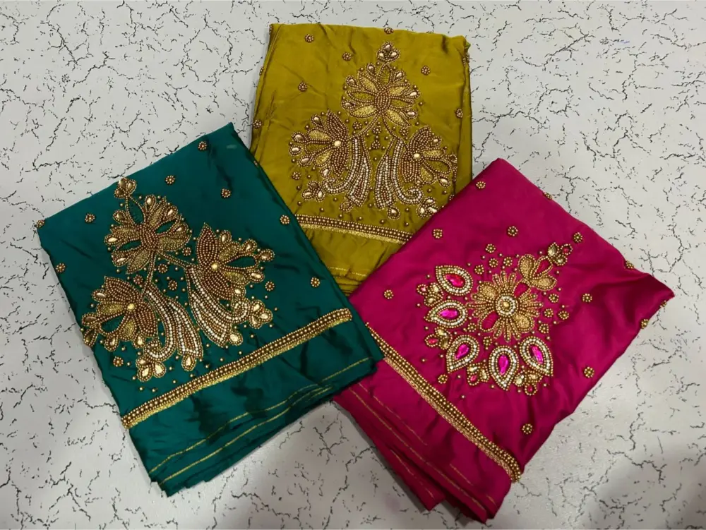 Exquisite Green Designer Aari Work Blouse for Parties Affordable & Tailor-Made!