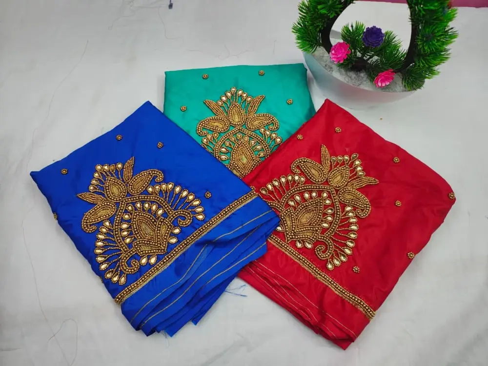 Exquisite Purple Aari Work Blouse Trending Party Wear at Pocket-Friendly Price