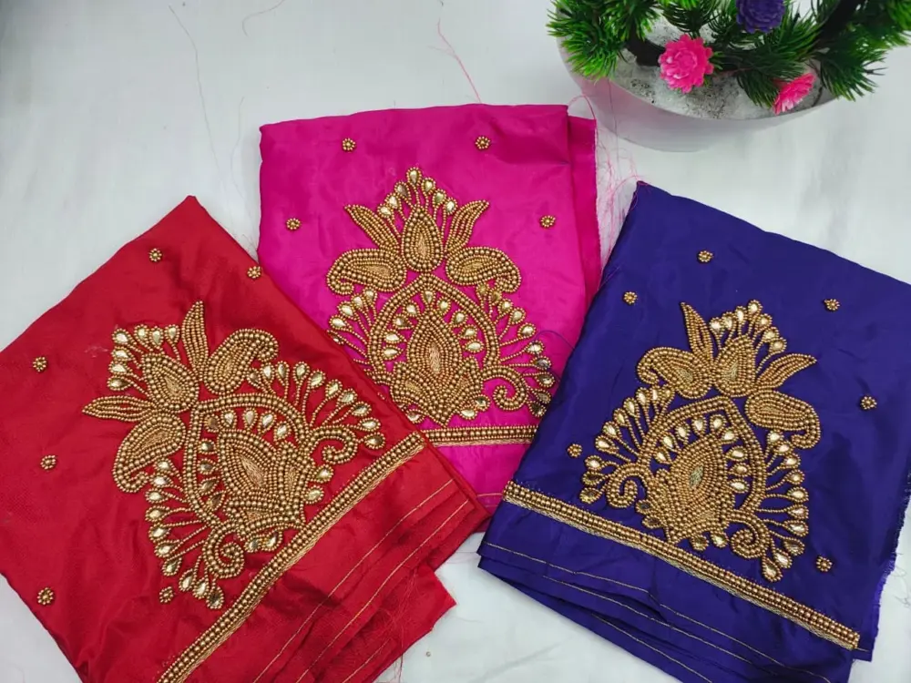 Exquisite Purple Aari Work Blouse Trending Party Wear at Pocket-Friendly Price