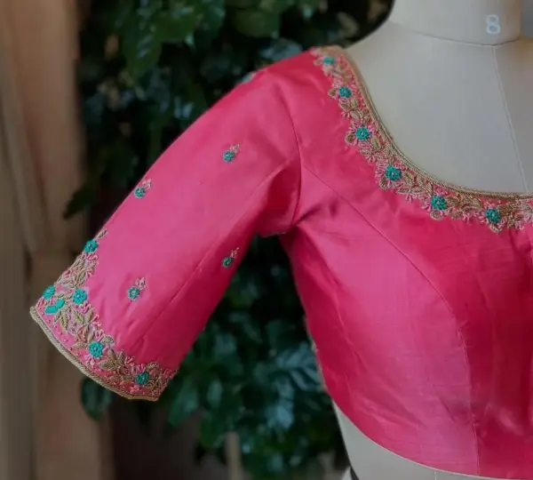 Grand Light Pink Zardosi Bridal Maggam Work Blouse Limited Edition Custom Sizes Available