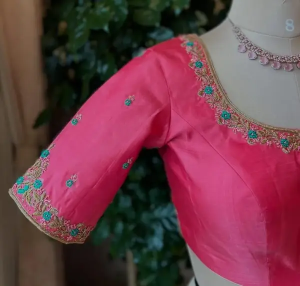 Grand Light Pink Zardosi Bridal Maggam Work Blouse Limited Edition Custom Sizes Available