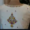 Half White Traditional Maggam Work Blouse Handcrafted Beauty in Custom Sizes