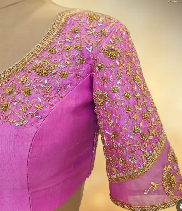 Latest Baby Pink Maggam Work Blouse for Weddings | Luxury Bridal Look Affordable Price Custom Fit