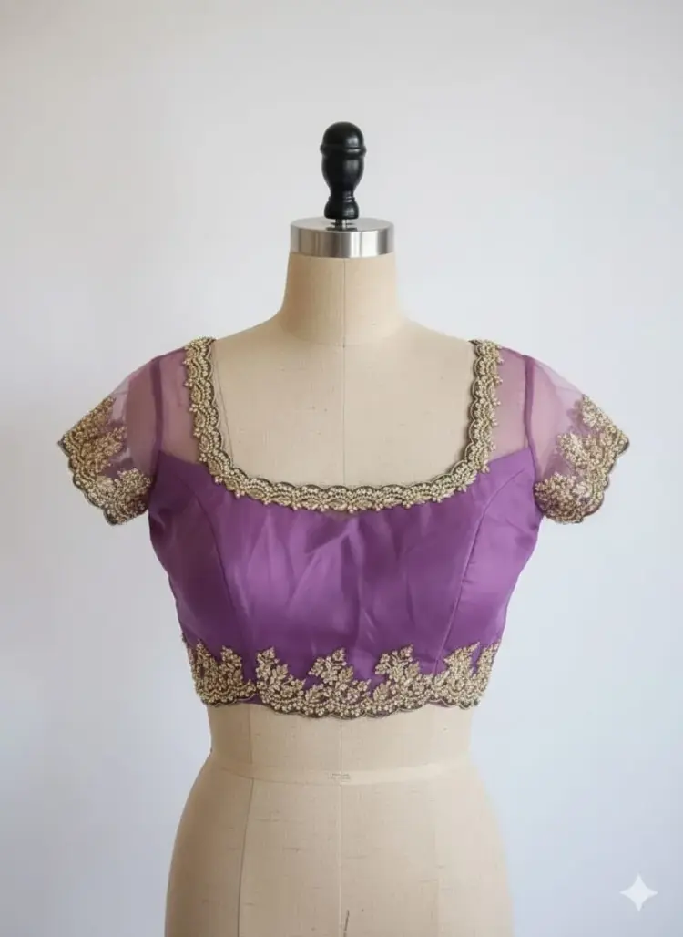 Lavender Bridal Maggam Work Blouse Tailored Perfection at Unbeatable Price