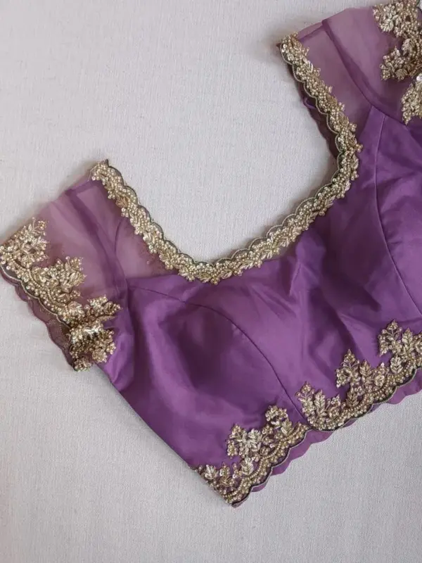 Lavender Bridal Maggam Work Blouse Tailored Perfection at Unbeatable Price