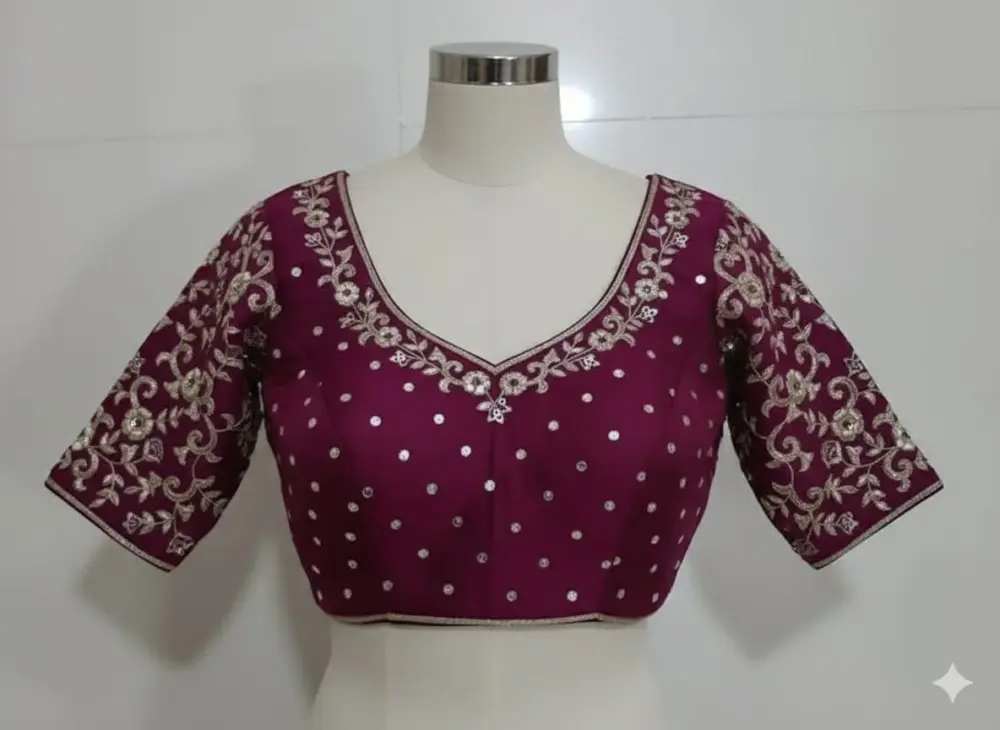 Majestic Maroon Bridal Maggam Blouse Affordable Luxury for Every Bride