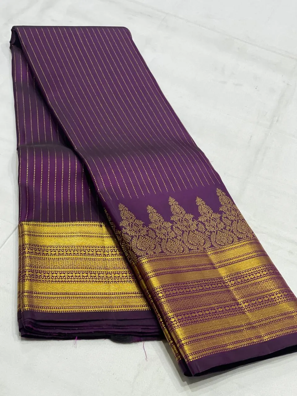 Majestic Purple Kanchipuram Pure Silk Saree 2G++ Pure Zari Handloom Weave  Silk Mark Certified Luxury