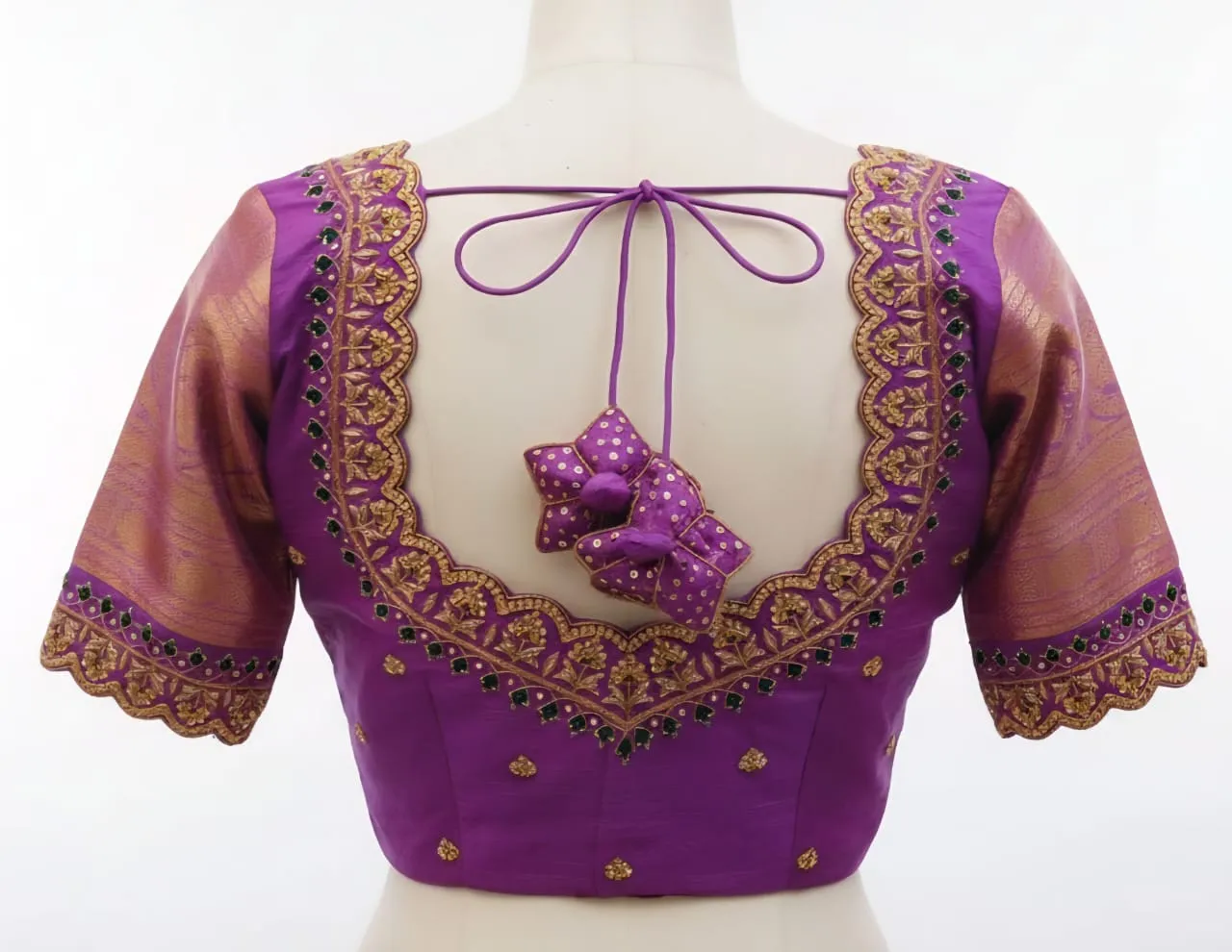 Premium Lavender Maggam Work Blouse Intricate Cutwork Design Under Budget