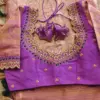 Premium Lavender Maggam Work Blouse  Intricate Cutwork Design Under Budget 4