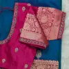 Premium Pink Cutwork Maggam Blouse Stylish  Design Affordable Elegance 2