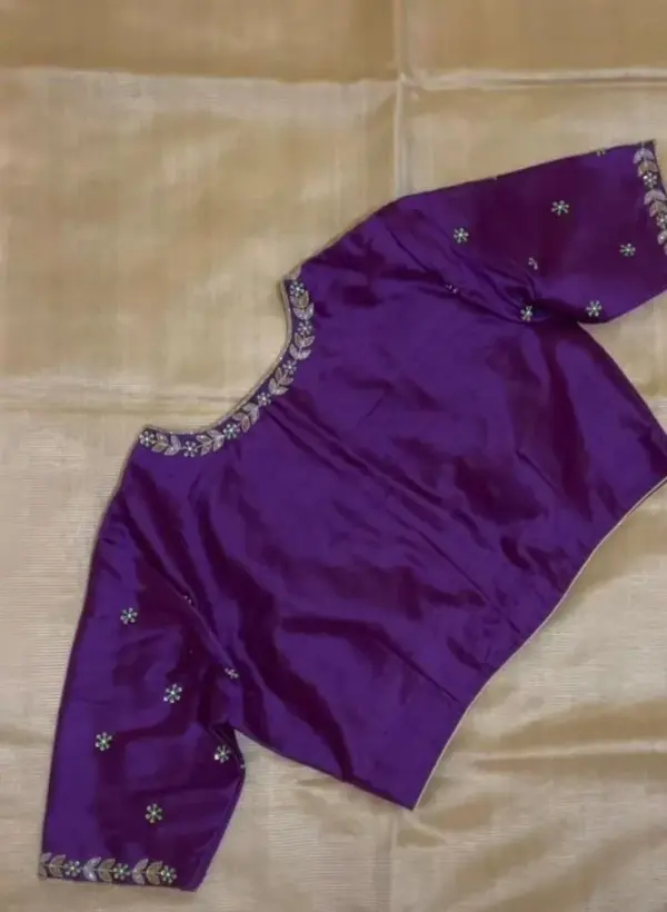 Premium Purple Minimal Maggam Work Blouse at Best Price Custom Sizes Available