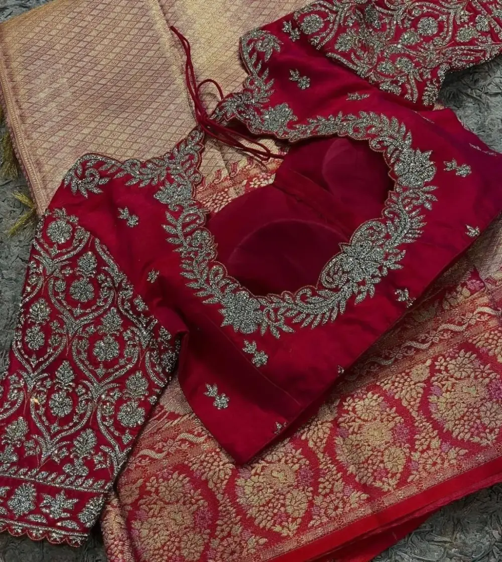 Red Bridal Grand Maggam Work Blouse Luxurious Handcrafted Perfection at the Best Price