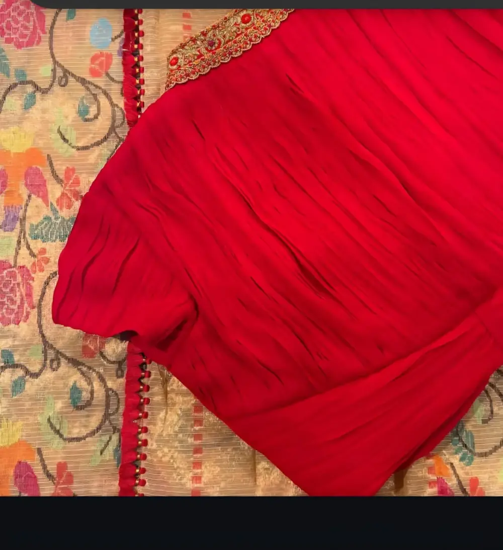 Red Collar Neck Wedding Maggam Work Blouse Luxury Bridal Design at Best Price Custom Sizes Available