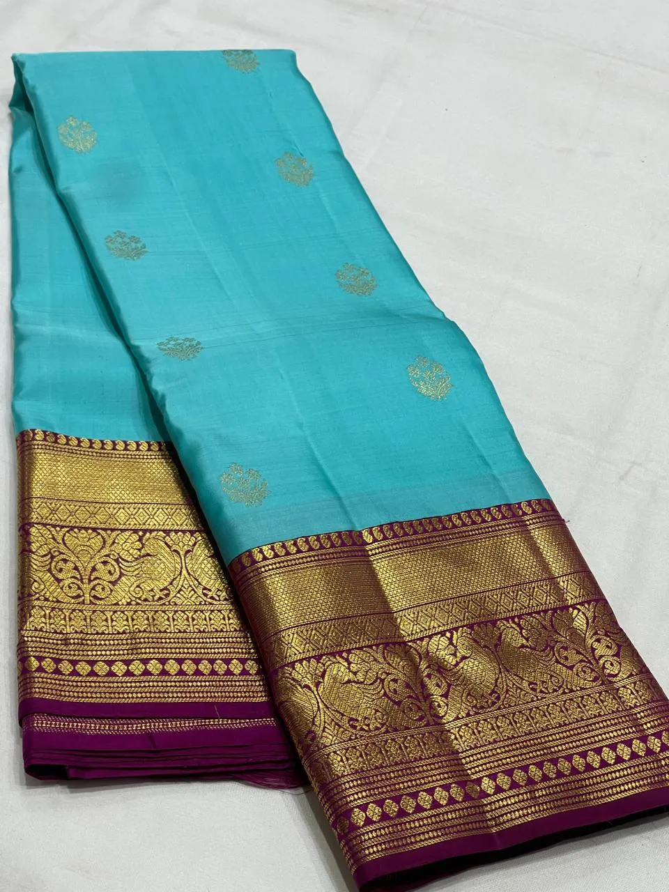 Royal Blue 100% Pure Kanchipuram Handloom Silk Saree Authentic Silk Mark Certified  2G++ Pure Zari Premium Pattu Saree