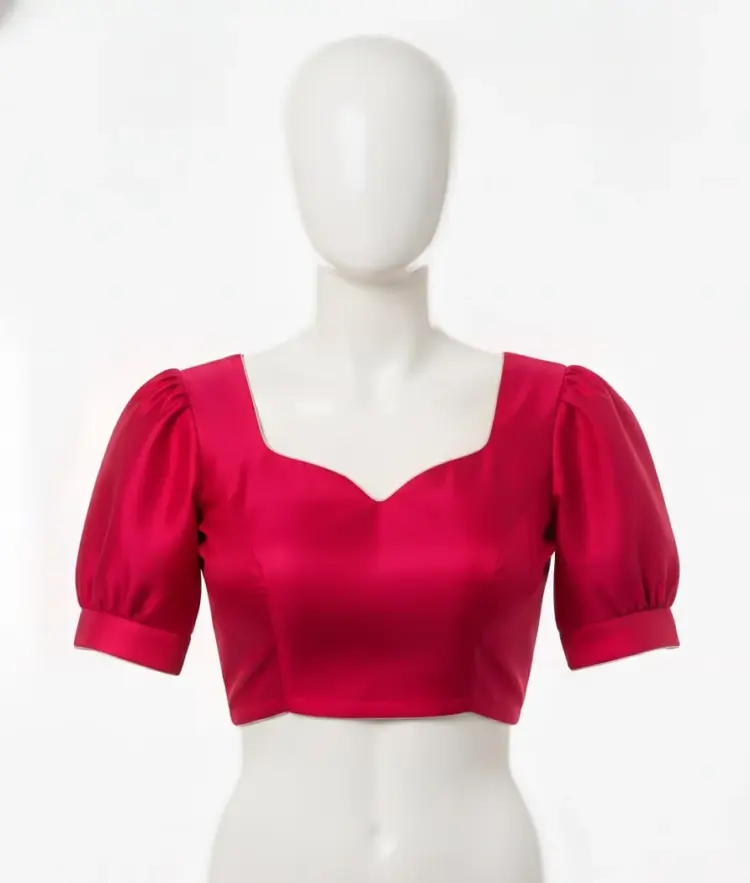 Signature Puff Sleeve Saree Blouse Ready Made + Tailor-Fit Options