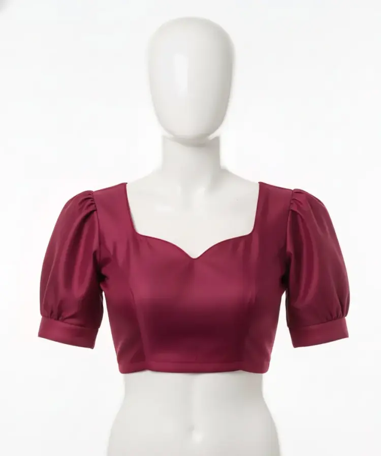 Signature Puff Sleeve Saree Blouse Ready Made + Tailor-Fit Options