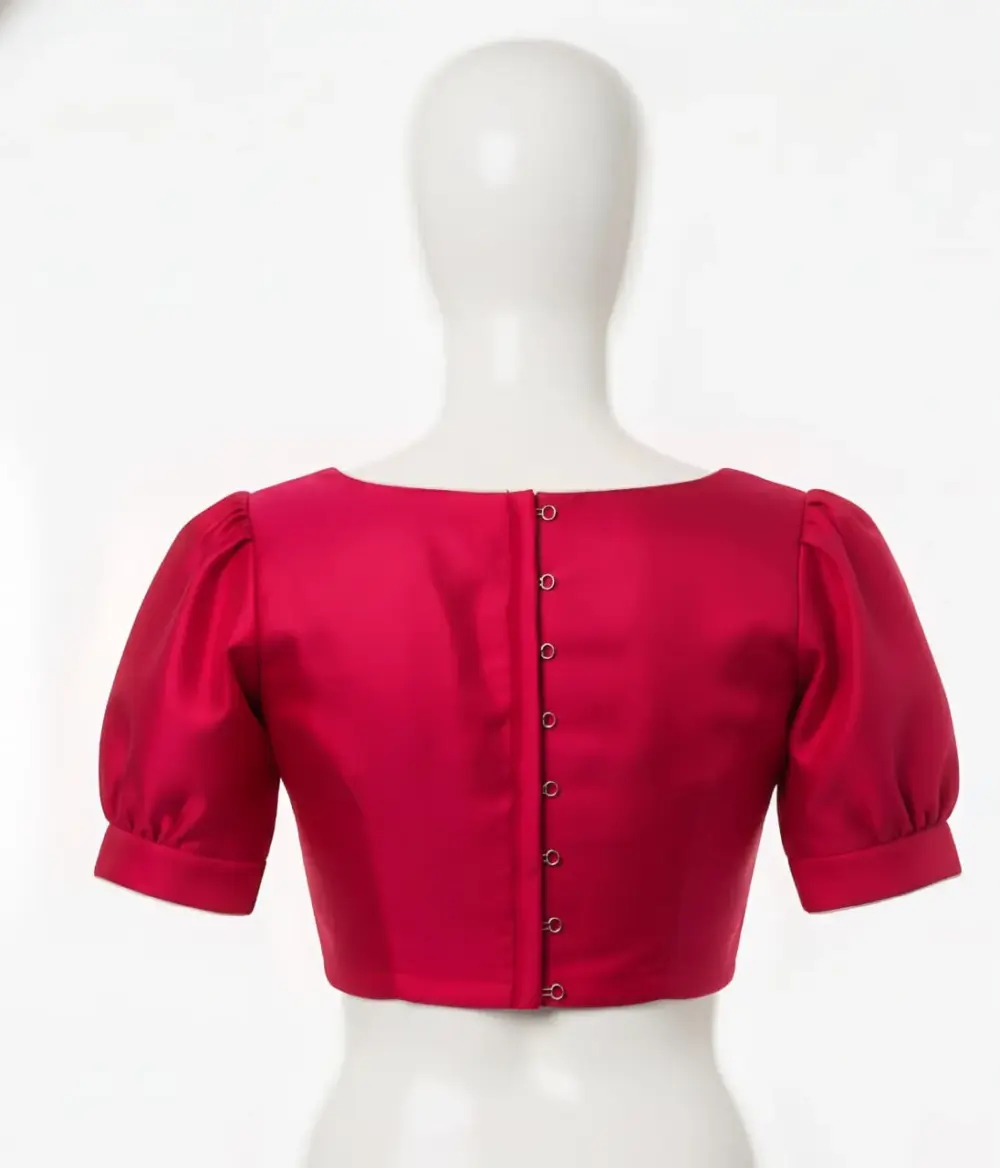 Signature Puff Sleeve Saree Blouse Ready Made + Tailor-Fit Options