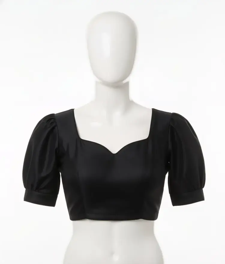 Signature Puff Sleeve Saree Blouse Ready Made + Tailor-Fit Options