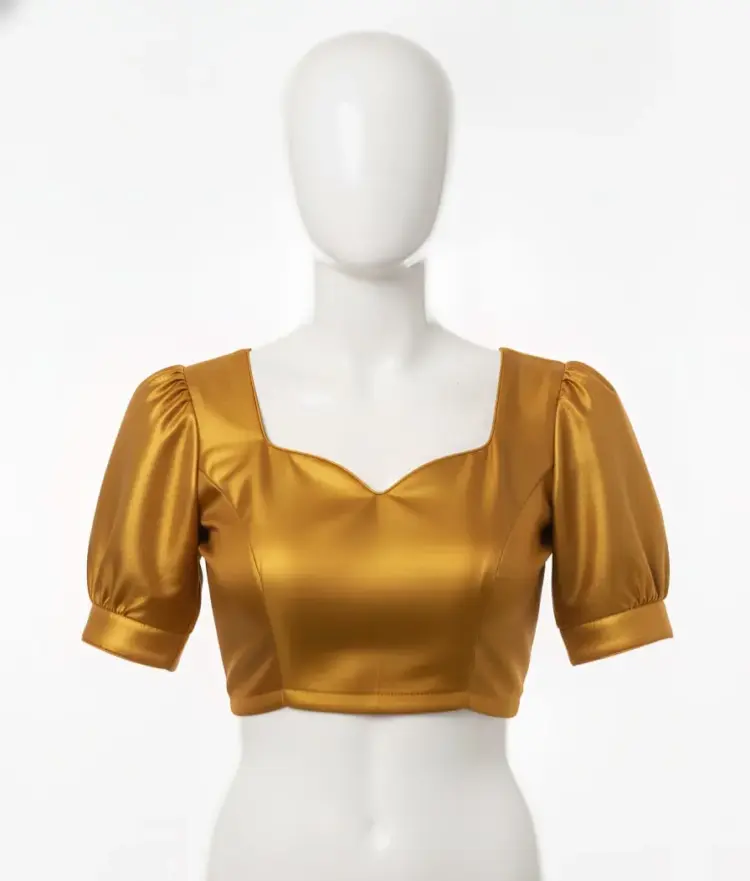 Signature Puff Sleeve Saree Blouse Ready Made + Tailor-Fit Options